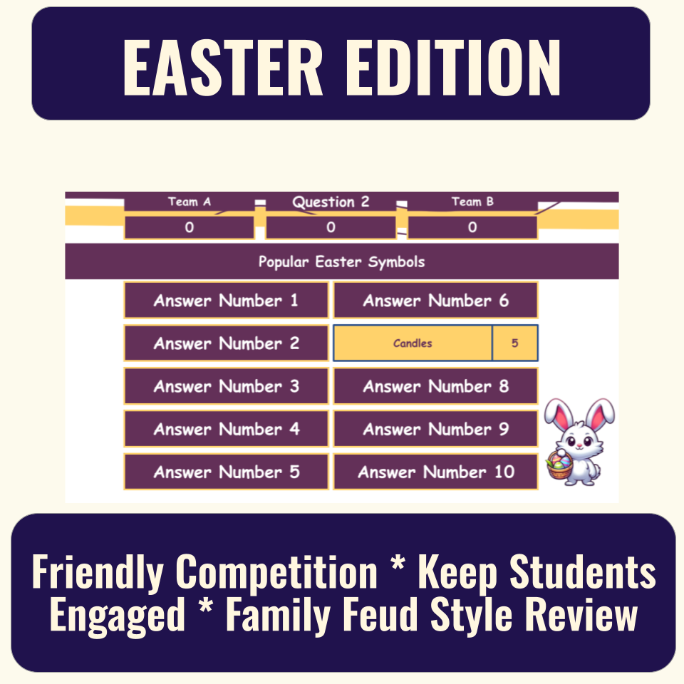 30 Easter Family Feud Style Questions and Answers Template for Google Slides