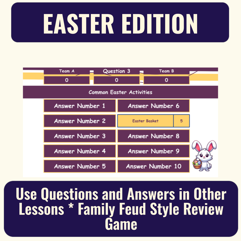 30 Easter Family Feud Style Questions and Answers Template for Google Slides