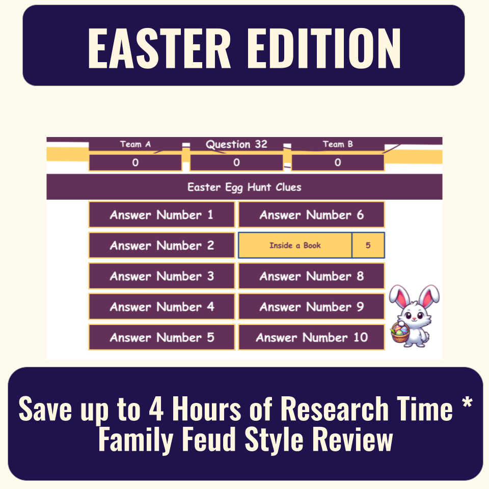 30 Easter Family Feud Style Questions and Answers Template for Google Slides