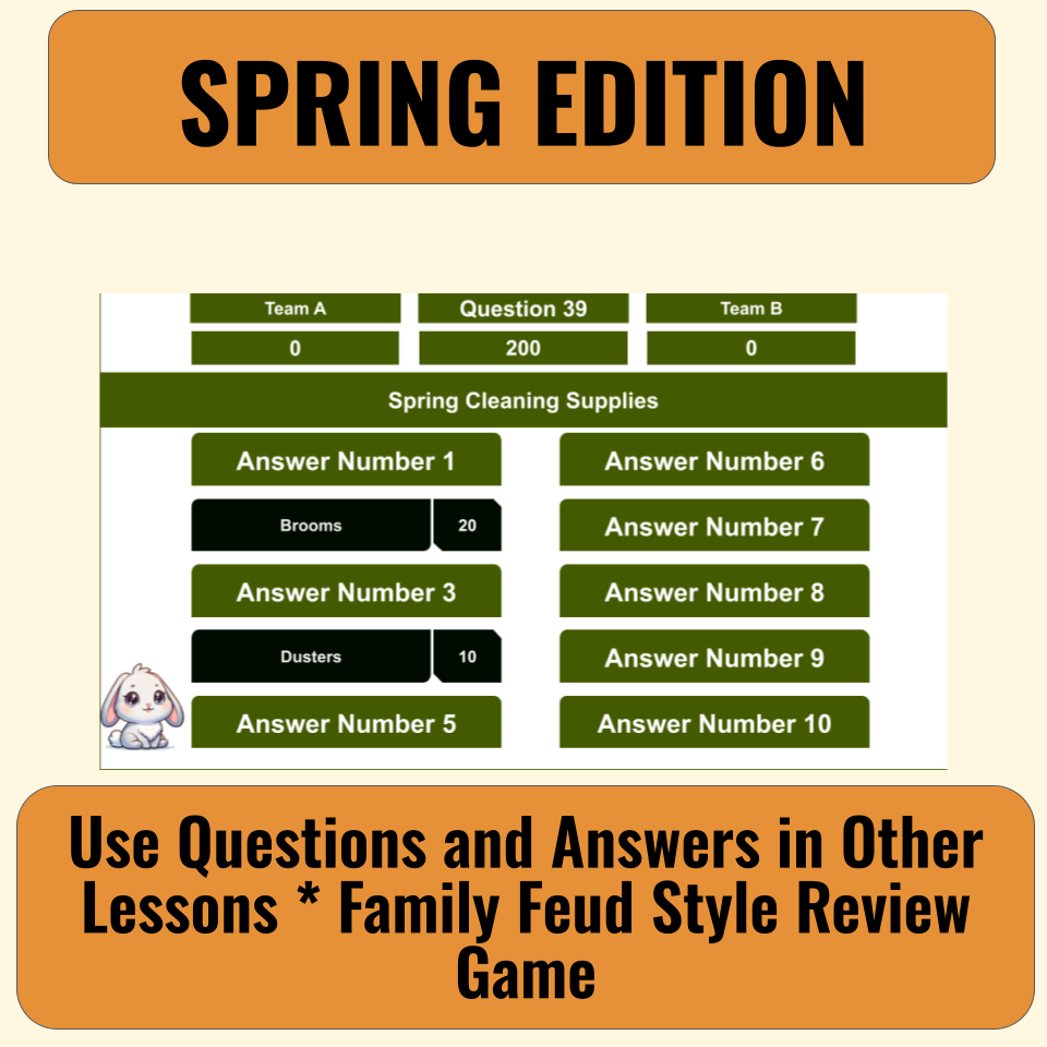 30 Spring Season Feud Style Questions and Answers Template for Google Slides