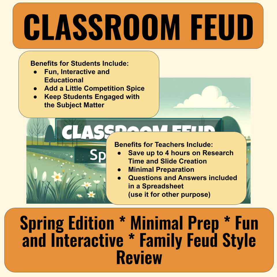 30 Spring Season Feud Style Questions and Answers Template for Google Slides