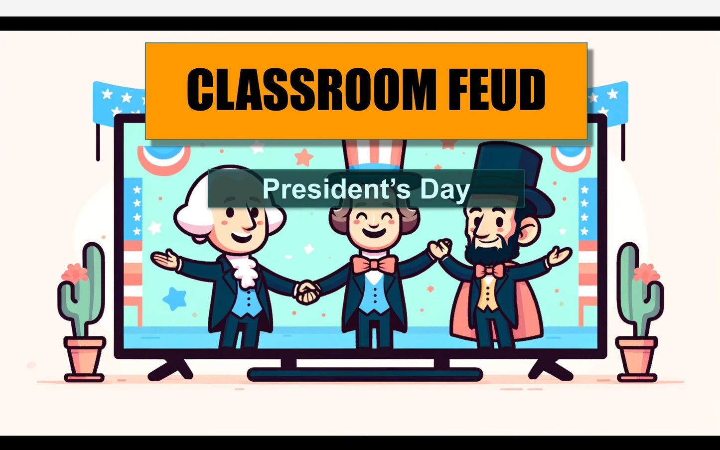 30 President's Day Family Feud Style Questions and Answers Template for Google Slides